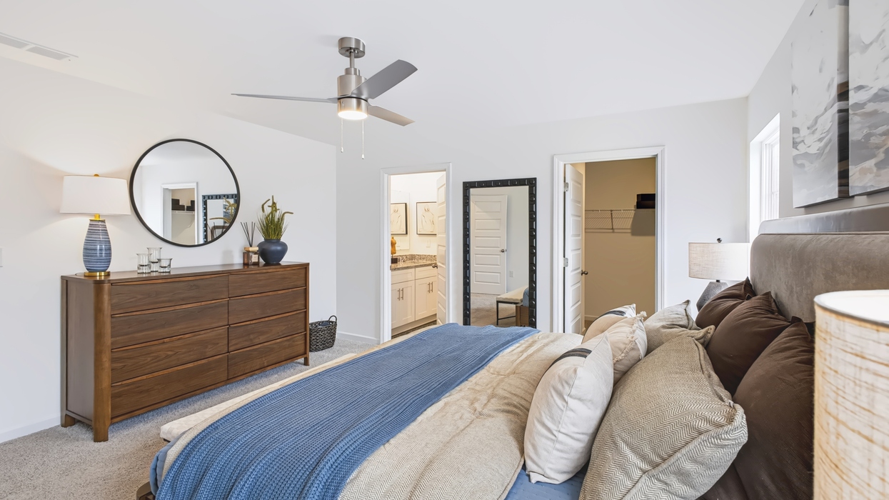 Large primary bedroom with oversized closet.