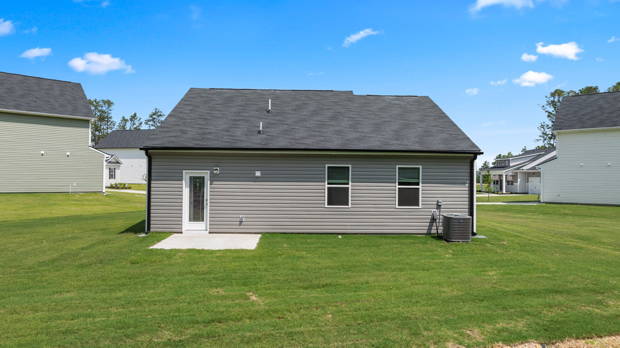 Rear of single story ranch home