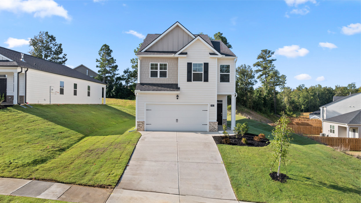 Two story home with two car garage