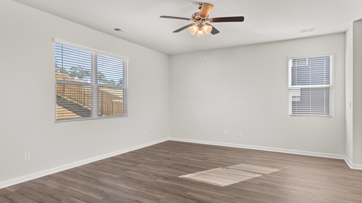Open living dining area off of kitchen.