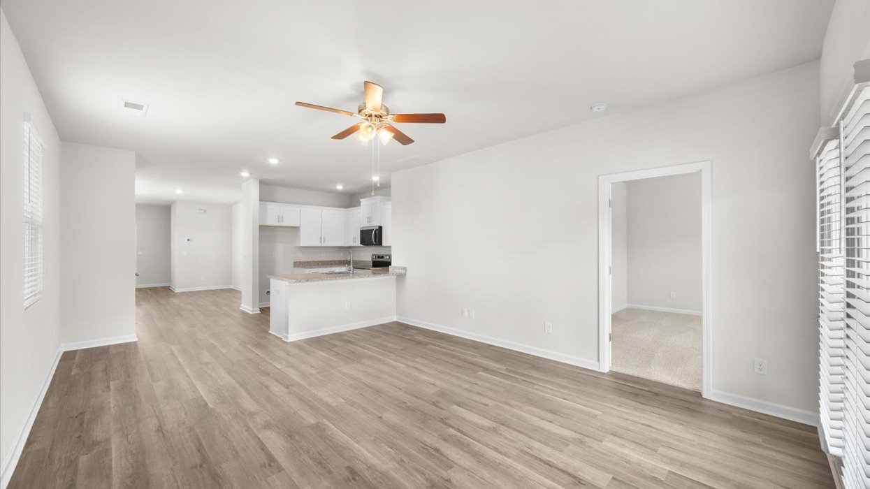 living room and kitchen