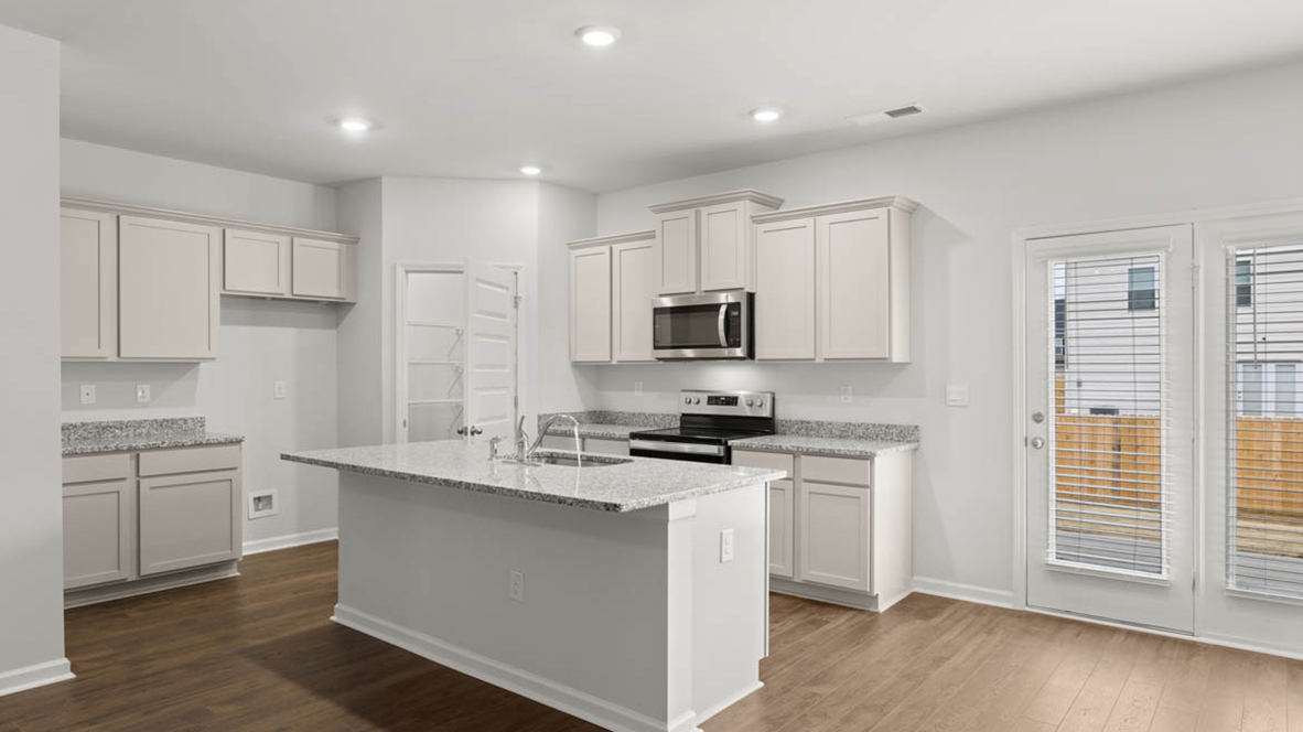 Kitchen angled w/ island