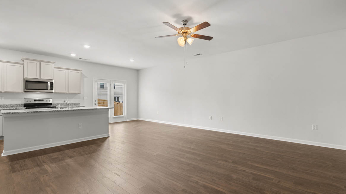 Kitchen w/island dining nook and gathering room view