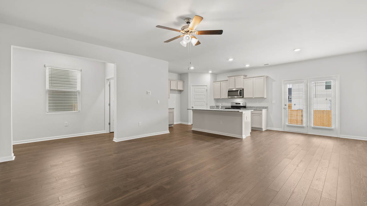 Gathering room looking at kitchen