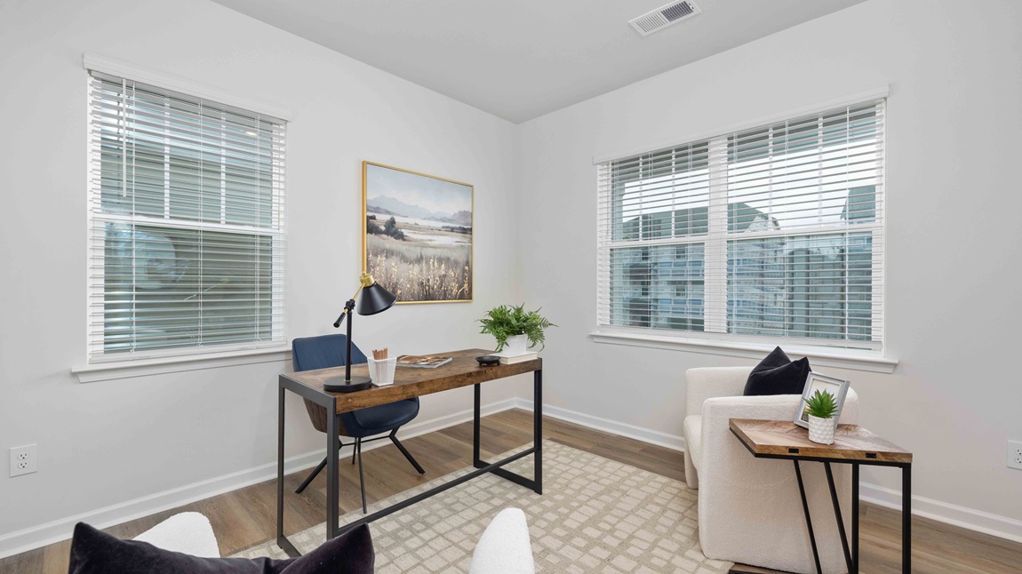 Office with two large windows