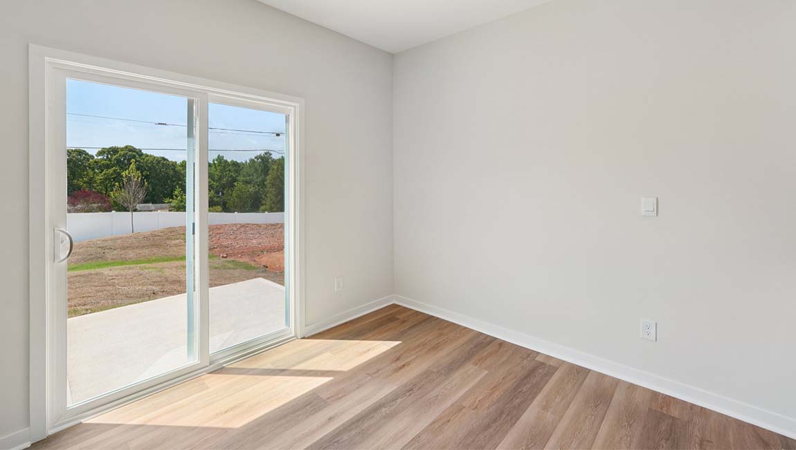 Dining area with sliding glass doors