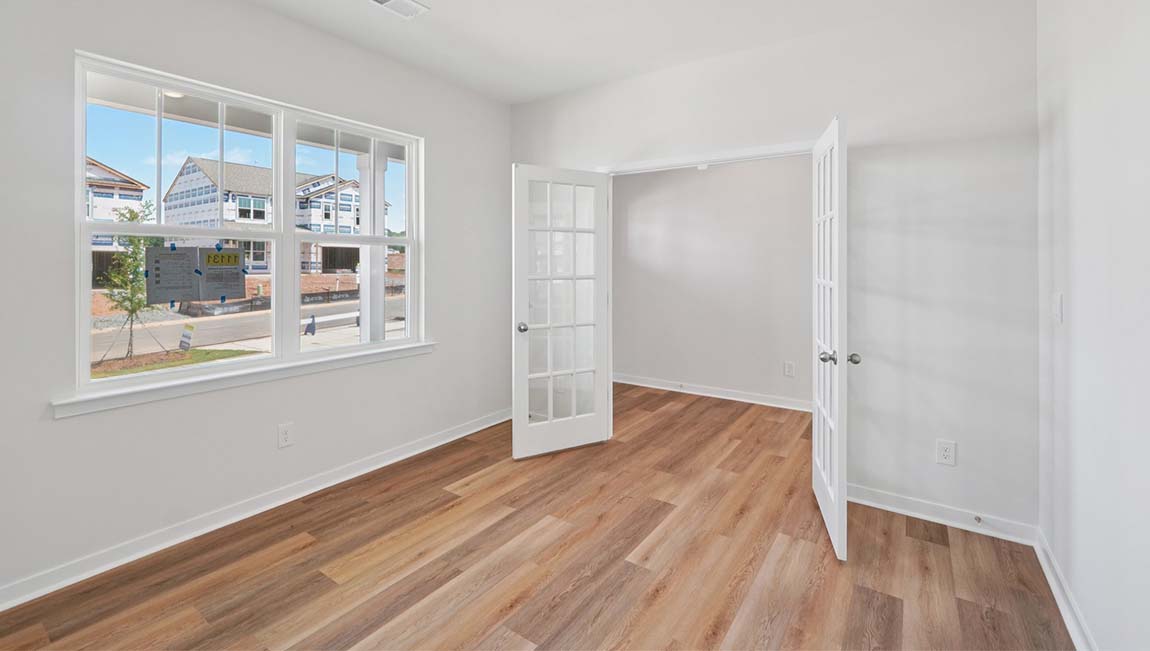 Front office with large windows and glass doors