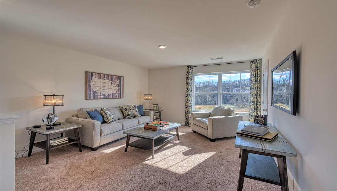Carpeted additional living room area