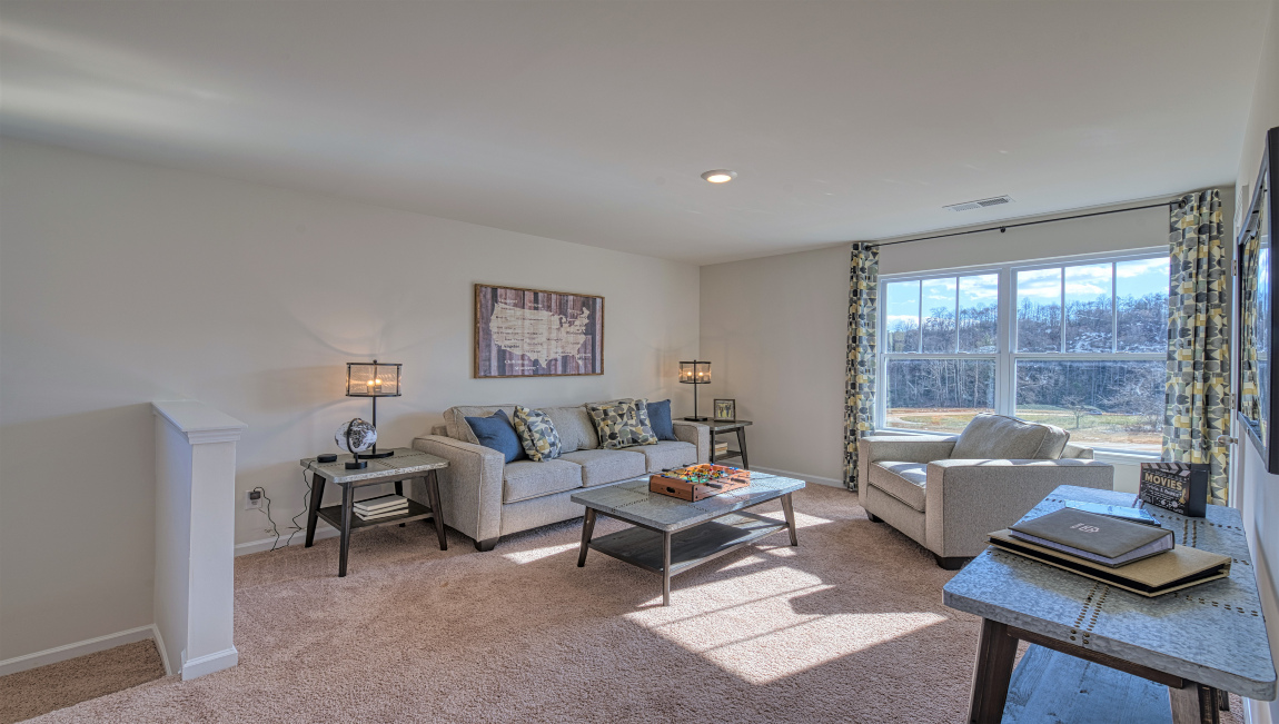 Carpeted additional living room area