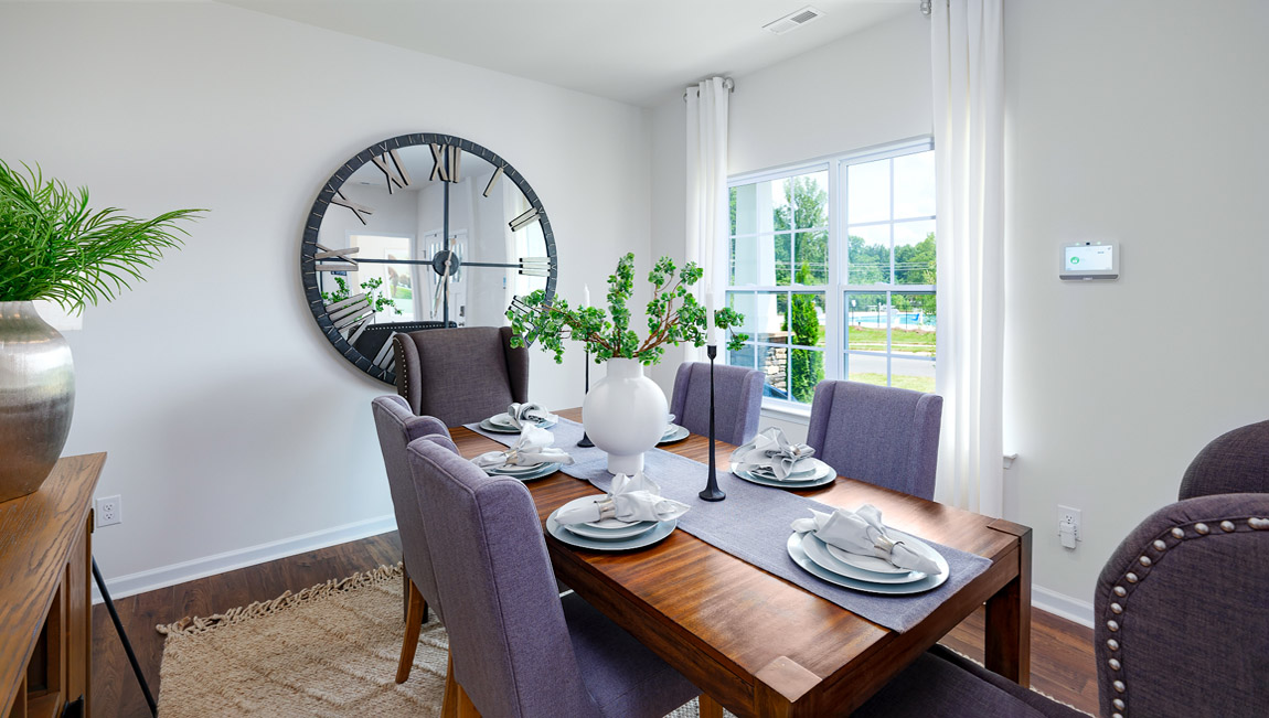 Dining room with large window
