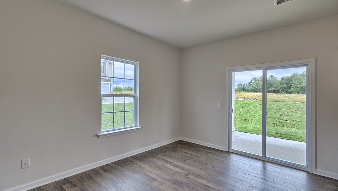 Dining area with sliding glass door
