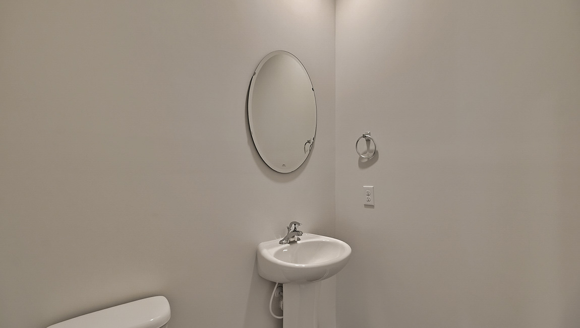 Powder room with single sink