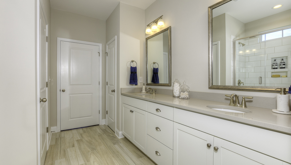 Primary bathroom with glass door shower