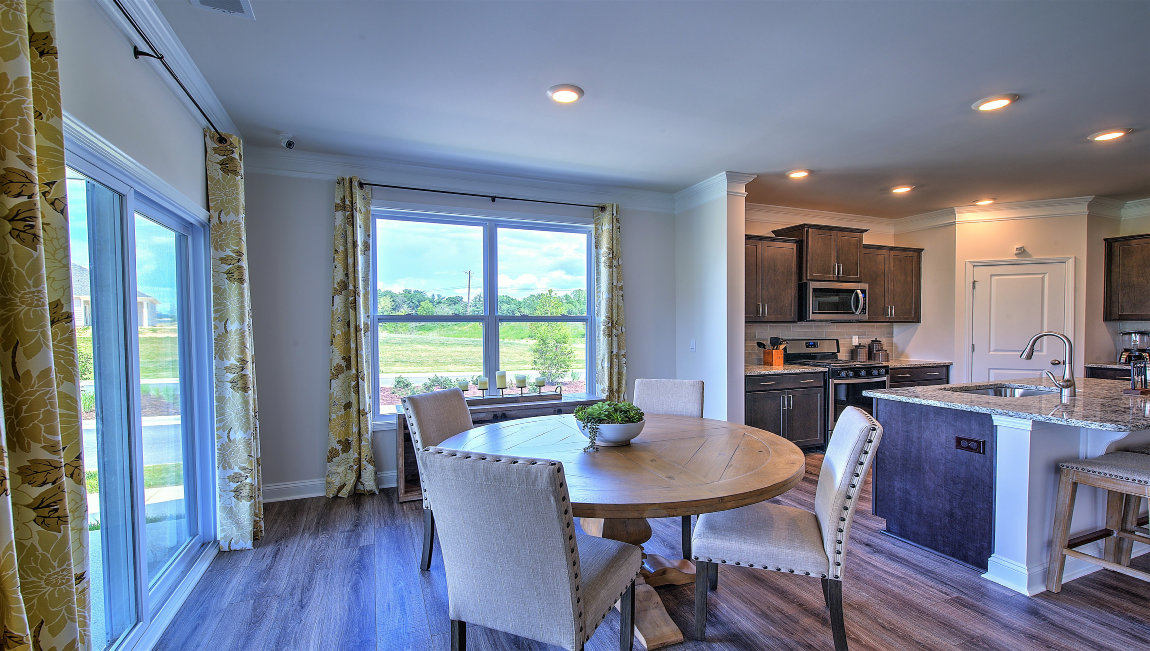 Dining area with sliding glass door