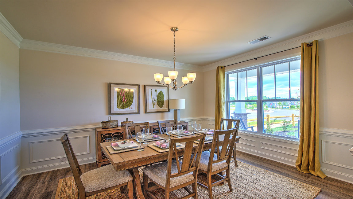 Dining room with large window