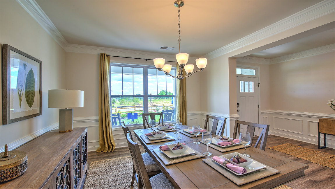 Dining room with large window