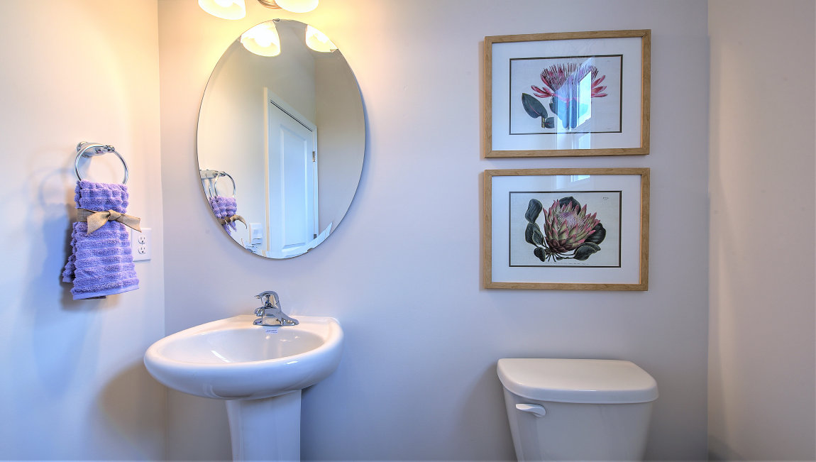 Powder room with single sink