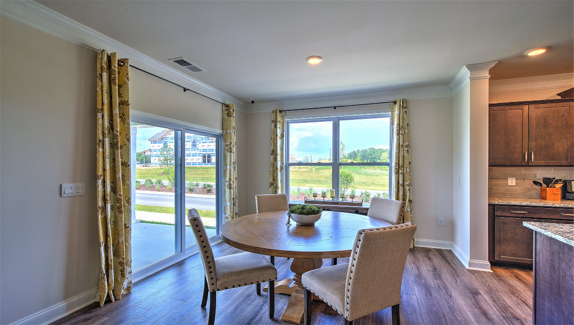 Dining area with sliding glass door