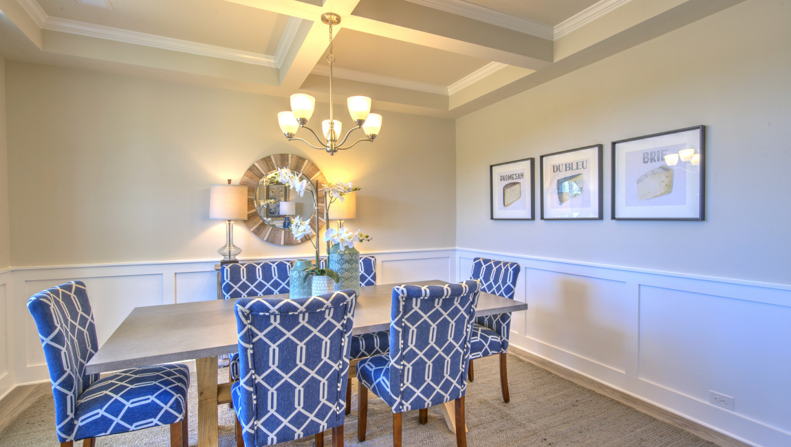 Dining room with large windows