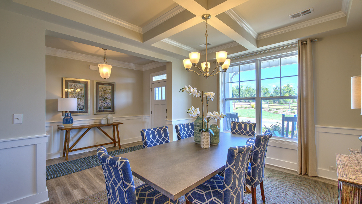 Dining room with large windows