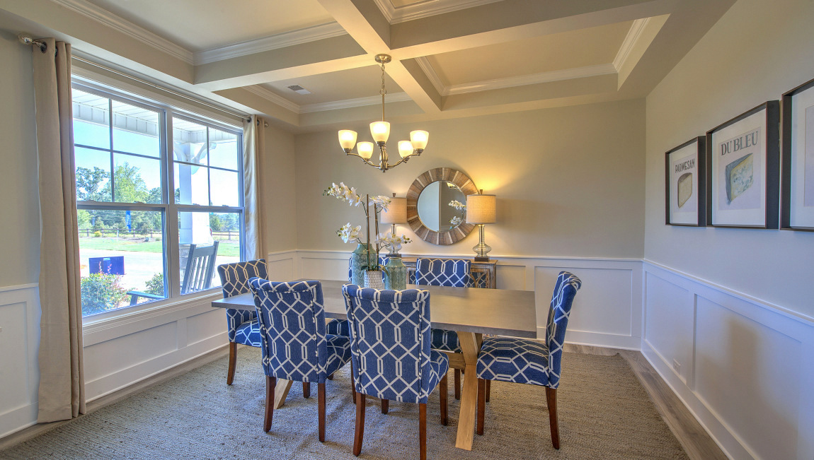 Dining room with large windows