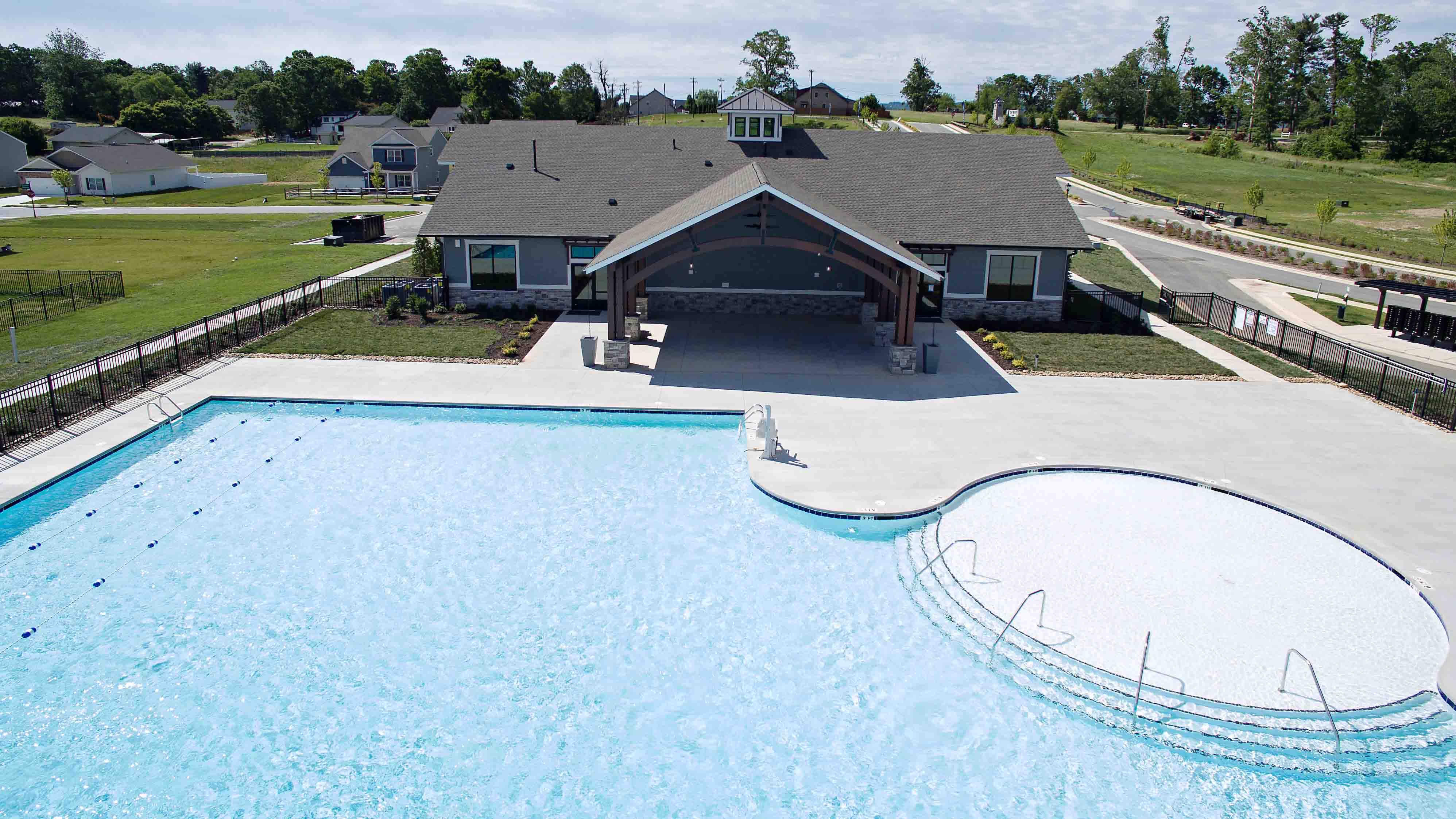 Drone overview of amenities