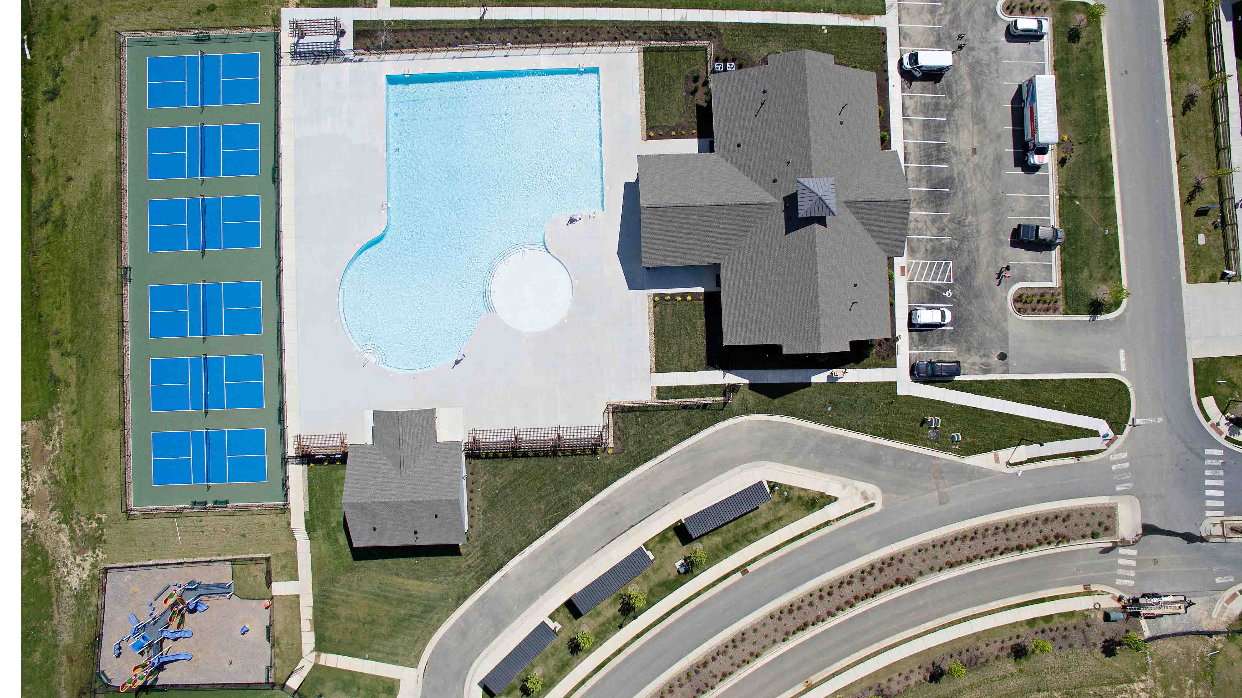 Drone overview of amenities