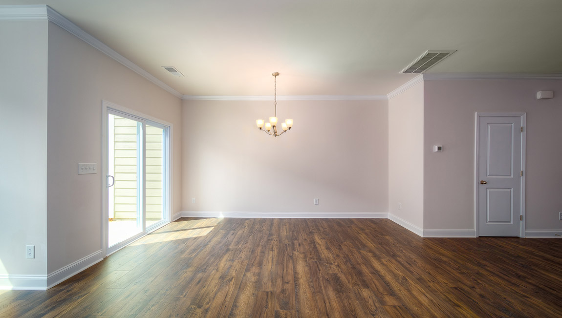 Open dining area with sliding glass doors