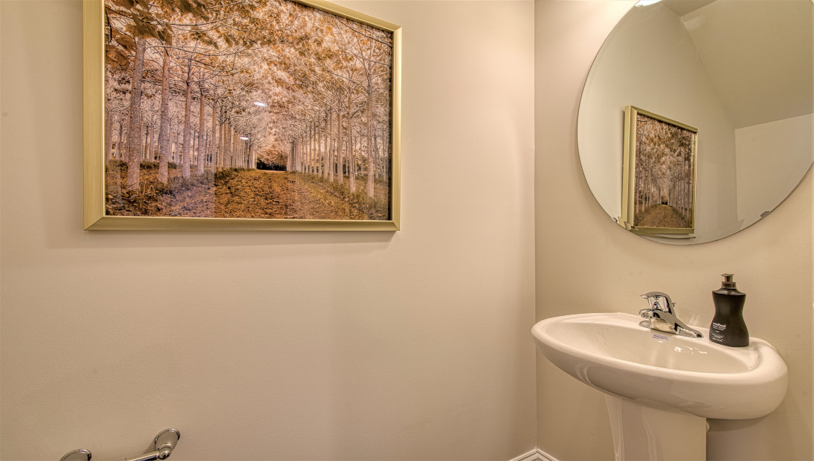 Half bathroom with single sink