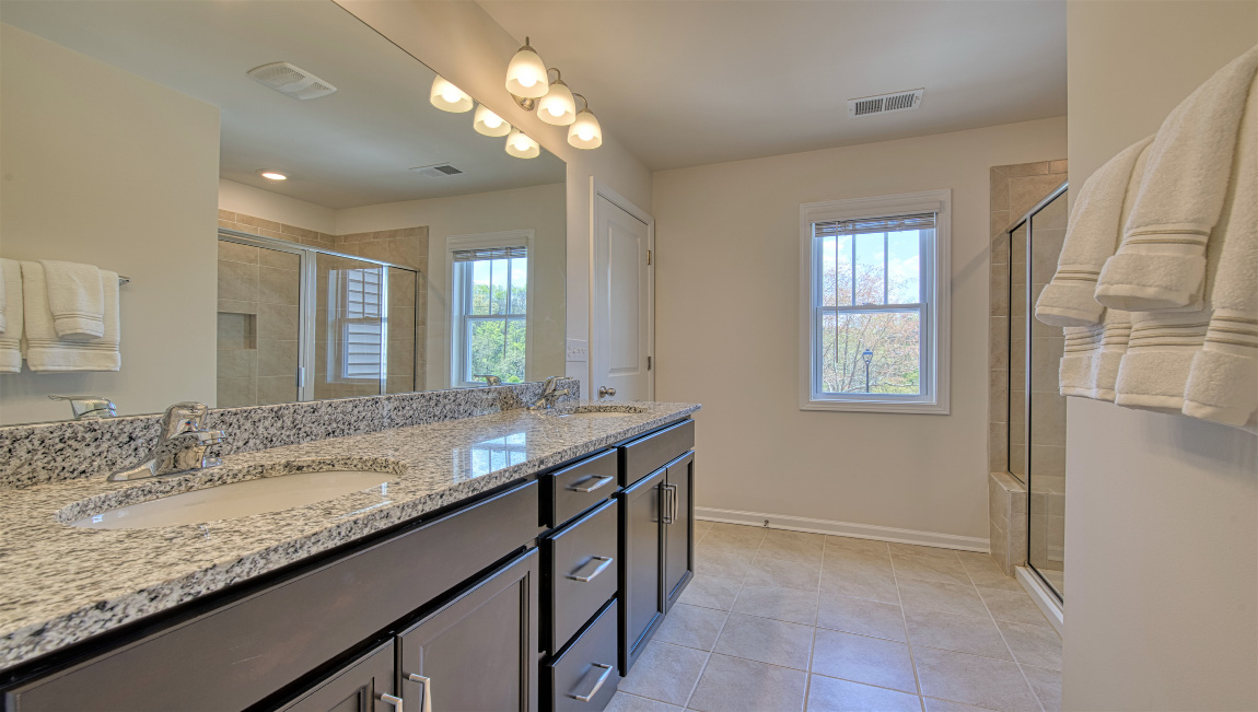 Primary bathrom with dual vanity