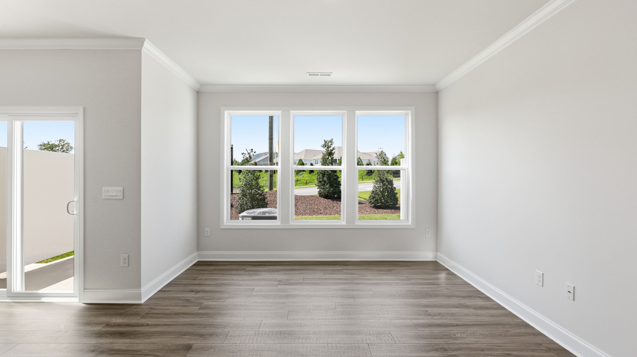 Open living room area with large windows