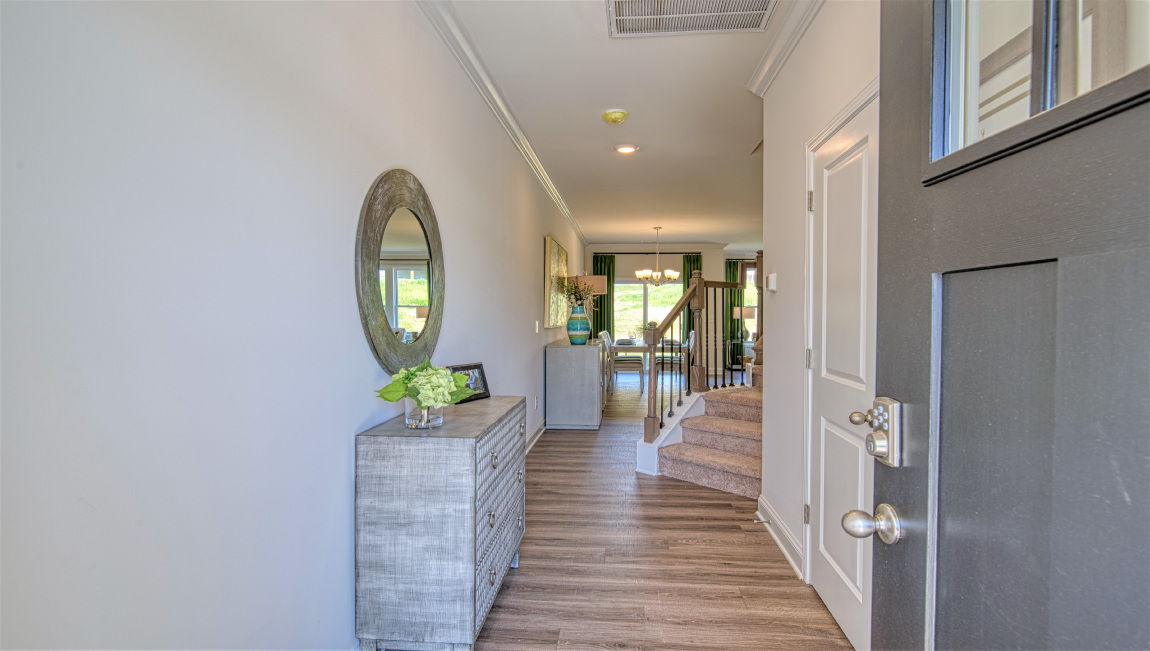 Open foyer with front door