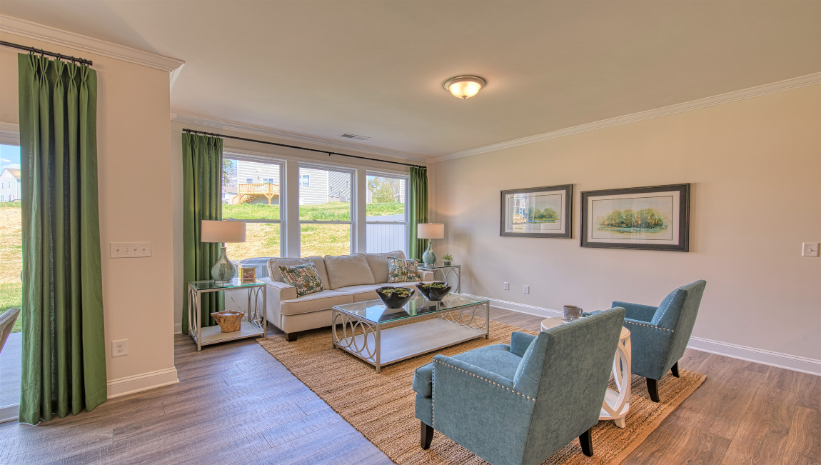 Open family living area with large windows
