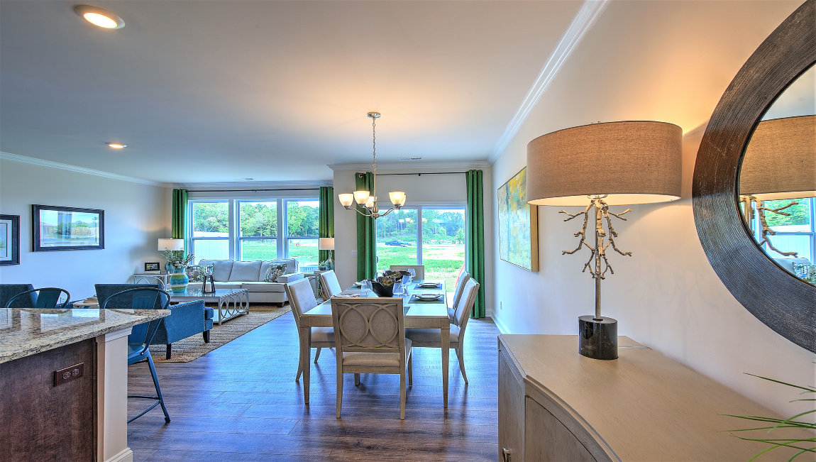 Open living area with sliding glass doors