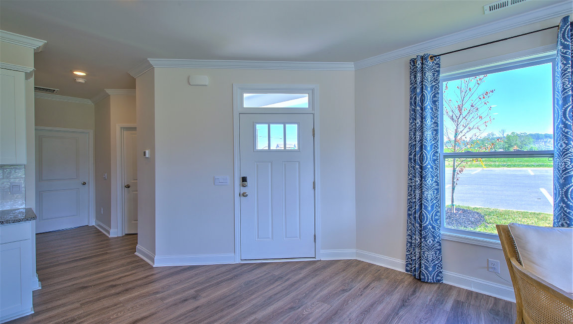 Dining area with interior of front door