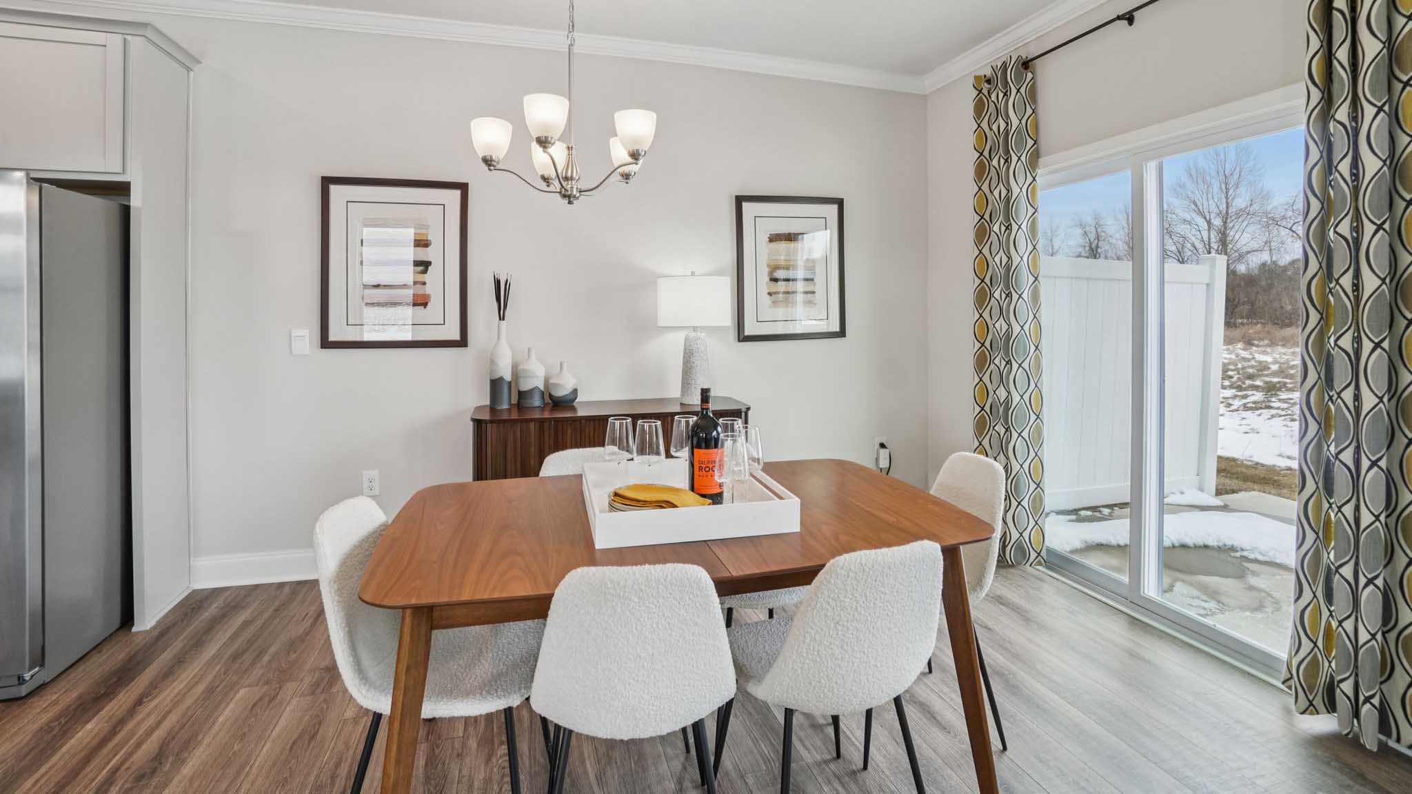 Dining area with large windows