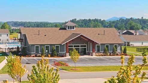 Exterior of clubhouse in community.