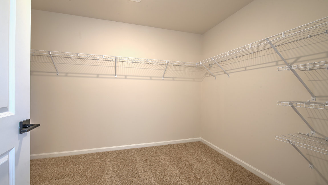 Carpeted walk in closet