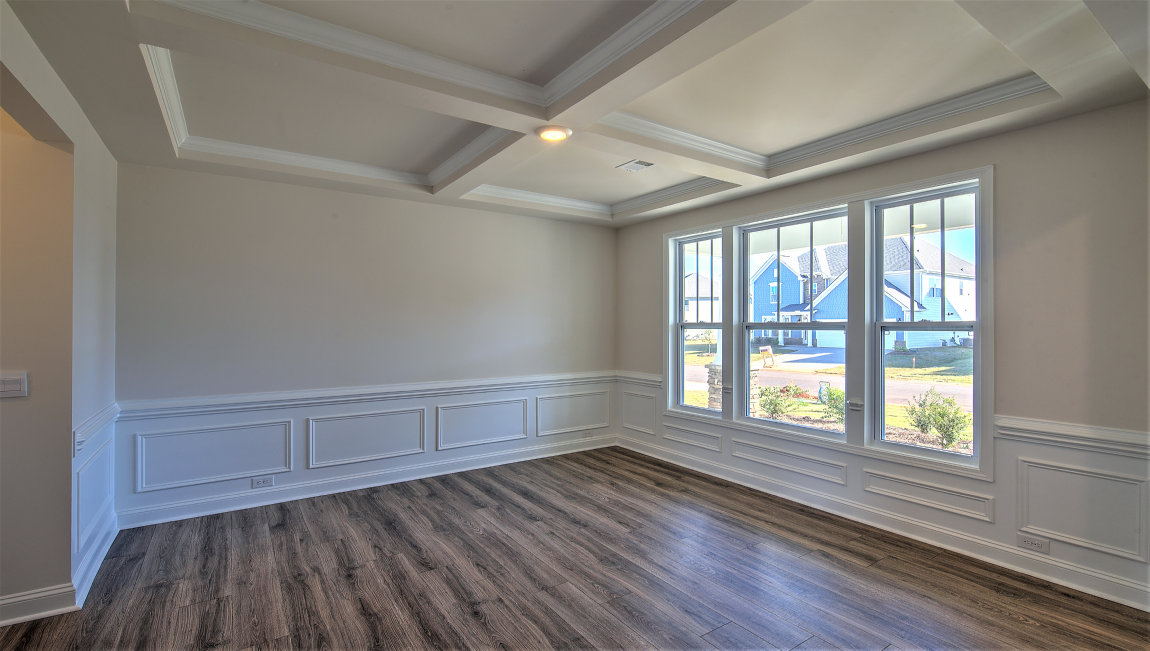 Dining area with large windows