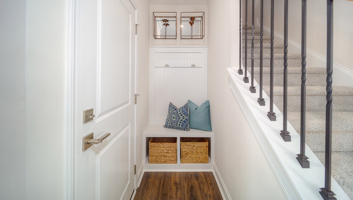 Drop zone beside staircase