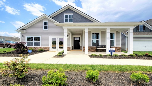 Dover Model front exterior with light siding