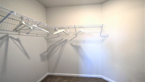 Carpeted walk in closet