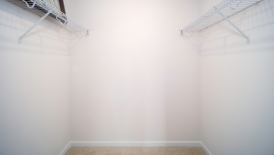 Carpeted walk in closet