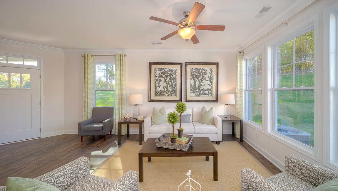 Open family living area with large windows