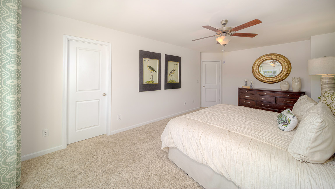 Primary bedroom with large windows