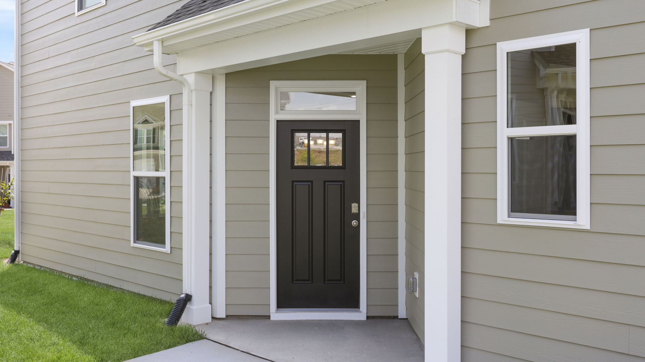 Close up view of exterior front door