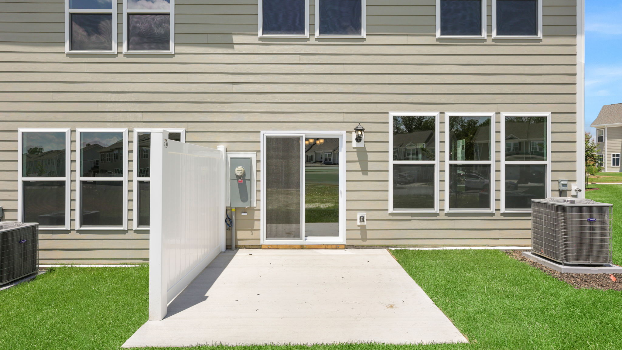 Exterior rear view of patio and Carson B floorplan