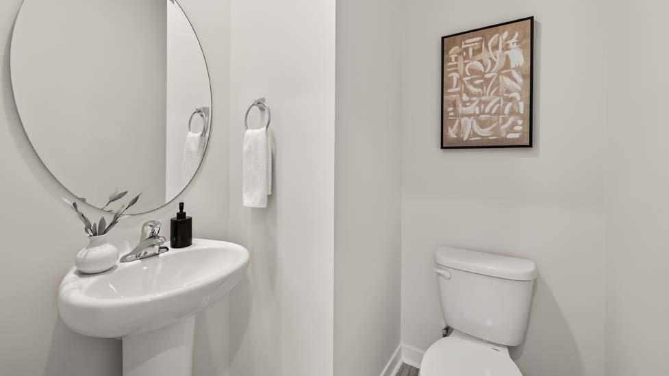 Powder room with single sink