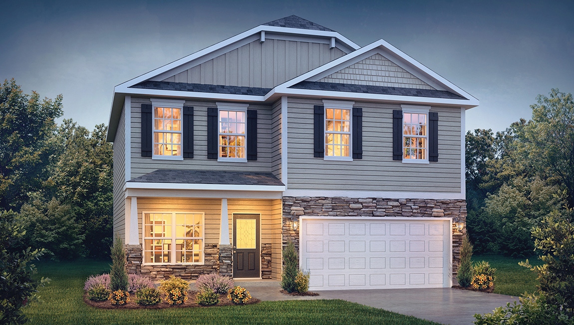 New Residence Presented by D.R. Horton, Modern suburban home with neutral exterior and attached garage