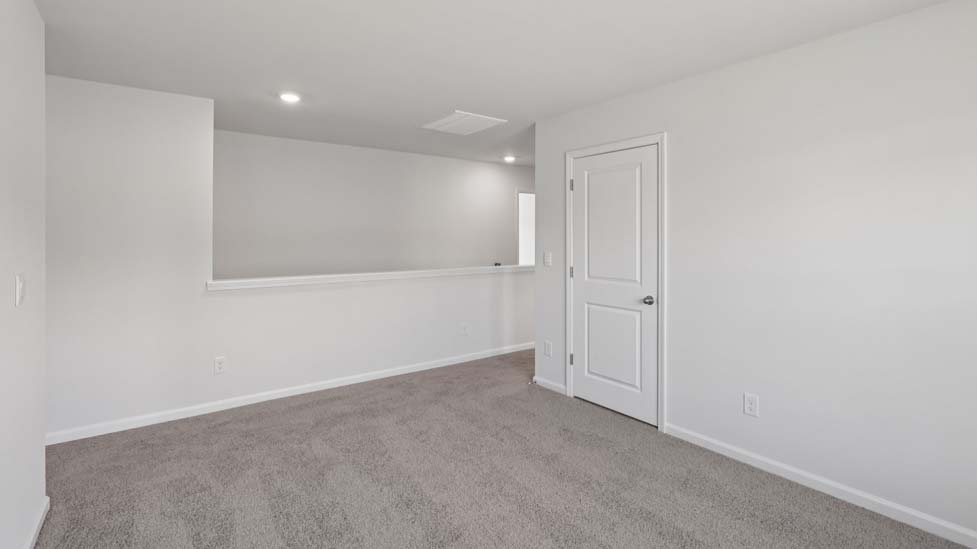 Carpeted loft area